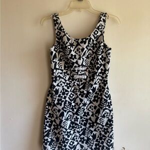 Chic Black and White Floral Midi Dress